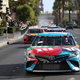NACAR Cup Series drivers at “Burnout Boulevard” during a 2019 fan event in Las Vegas.